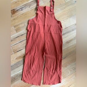 Women's Rust Jumpsuit/Wide Leg Overalls